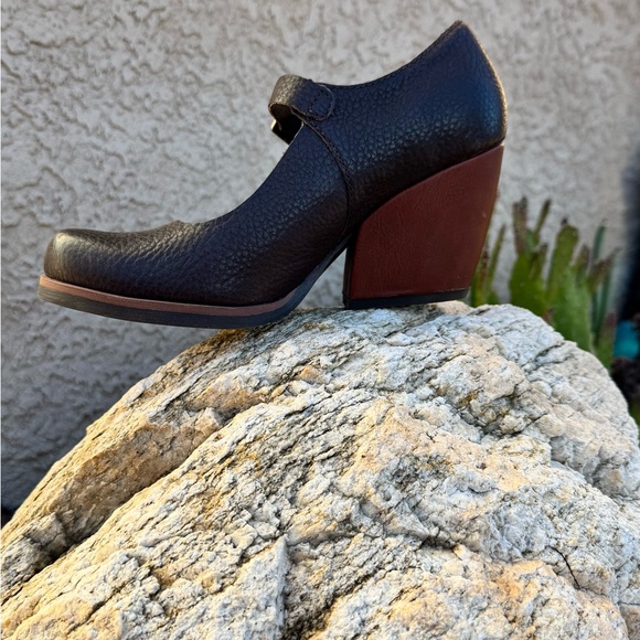 Kork-Ease Mary Jane Leather Block Heels | Dark Brown Comfort Platform Shoes - Picture 3 of 16